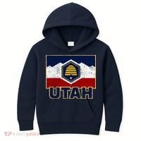 Distressed New Utah Flag Kids Hoodie thumb 0