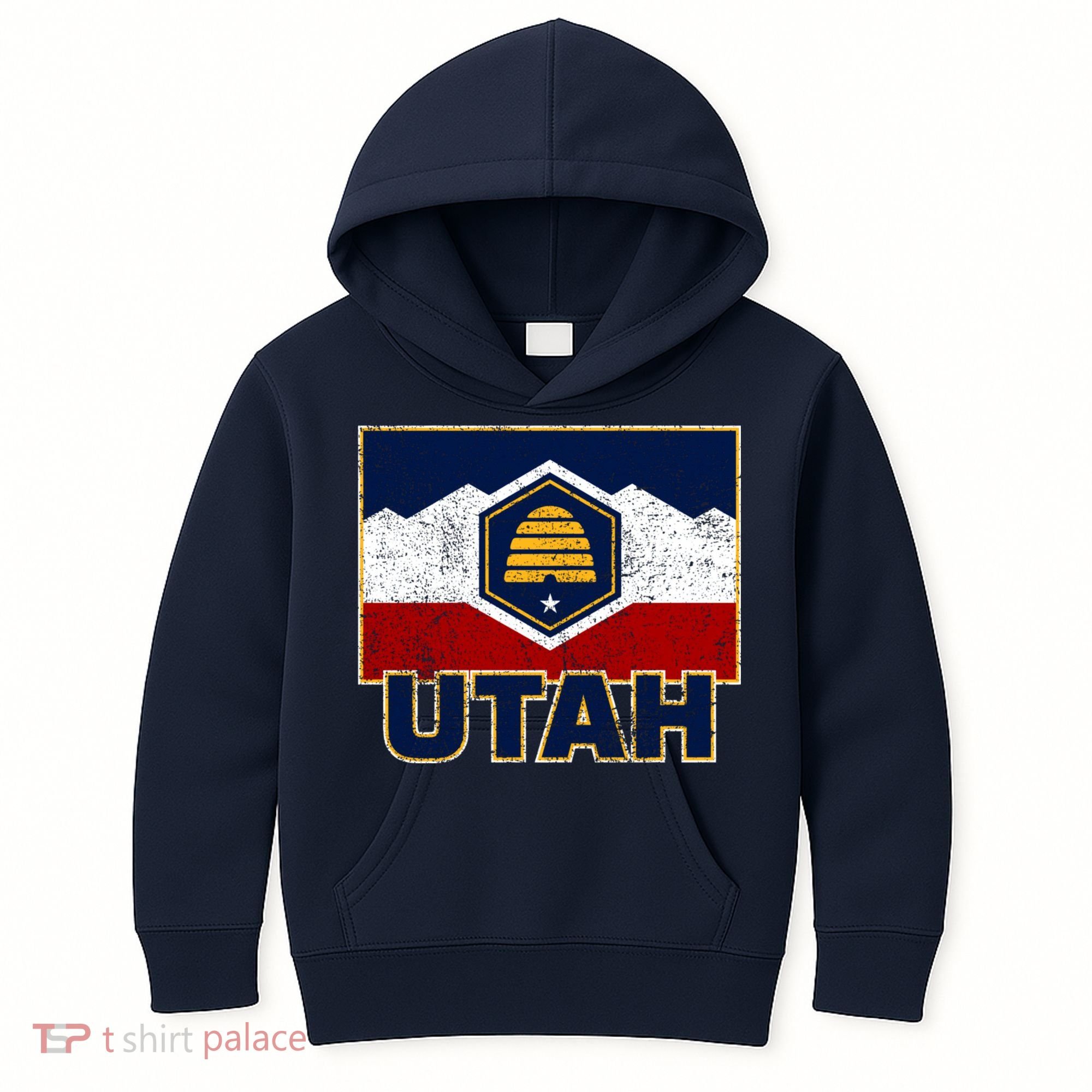 Distressed New Utah Flag Kids Hoodie