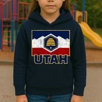Distressed New Utah Flag Kids Hoodie thumb 3