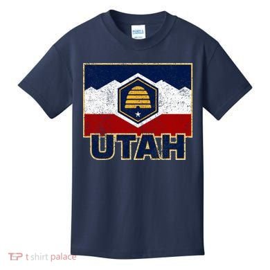 Distressed New Utah Flag Kids T-Shirt