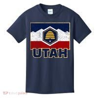 Distressed New Utah Flag Kids T-Shirt thumb 0