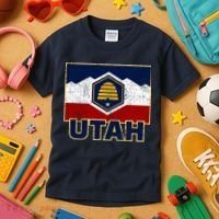 Distressed New Utah Flag Kids T-Shirt thumb 3