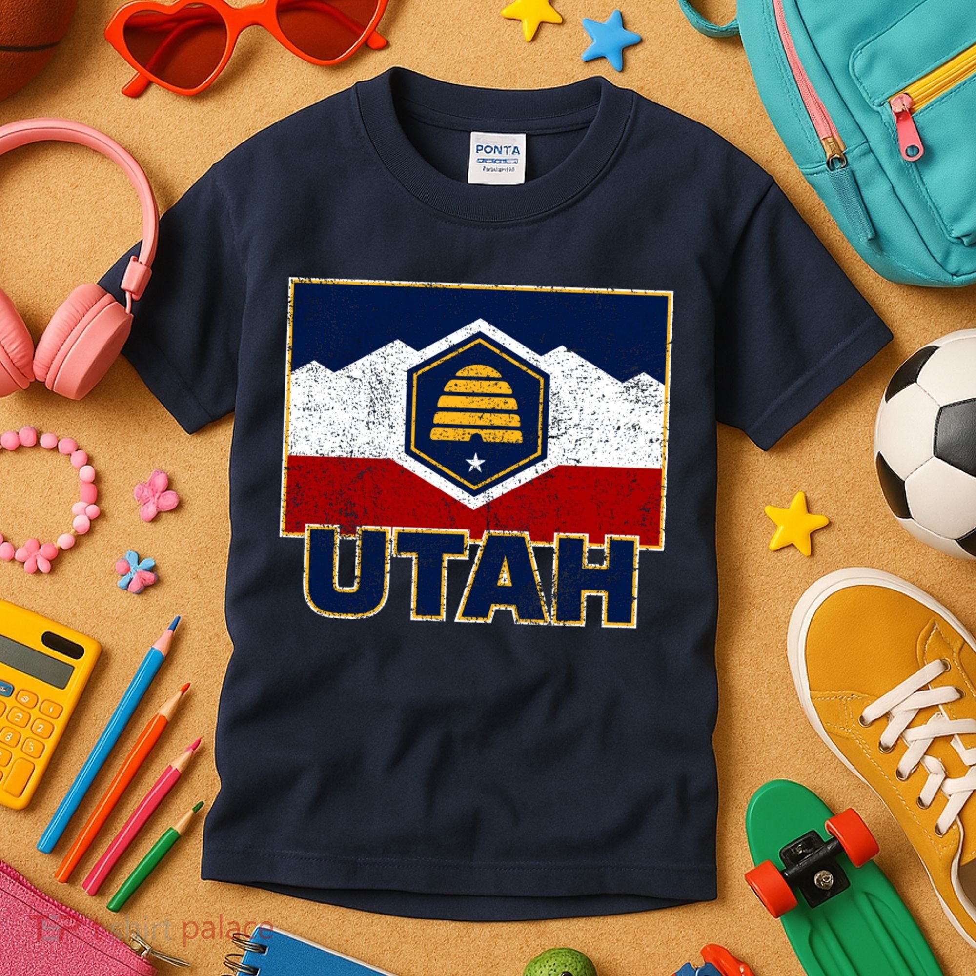 Distressed New Utah Flag Kids T-Shirt