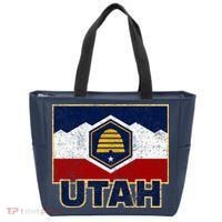 Distressed New Utah Flag Tote Bag thumb 0