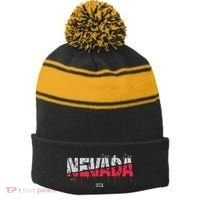Distressed Nevada Usa Stripe Pom Pom Beanie thumb 0