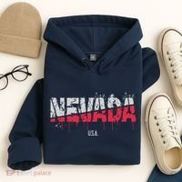 Distressed Nevada Usa Hoodie thumb 4