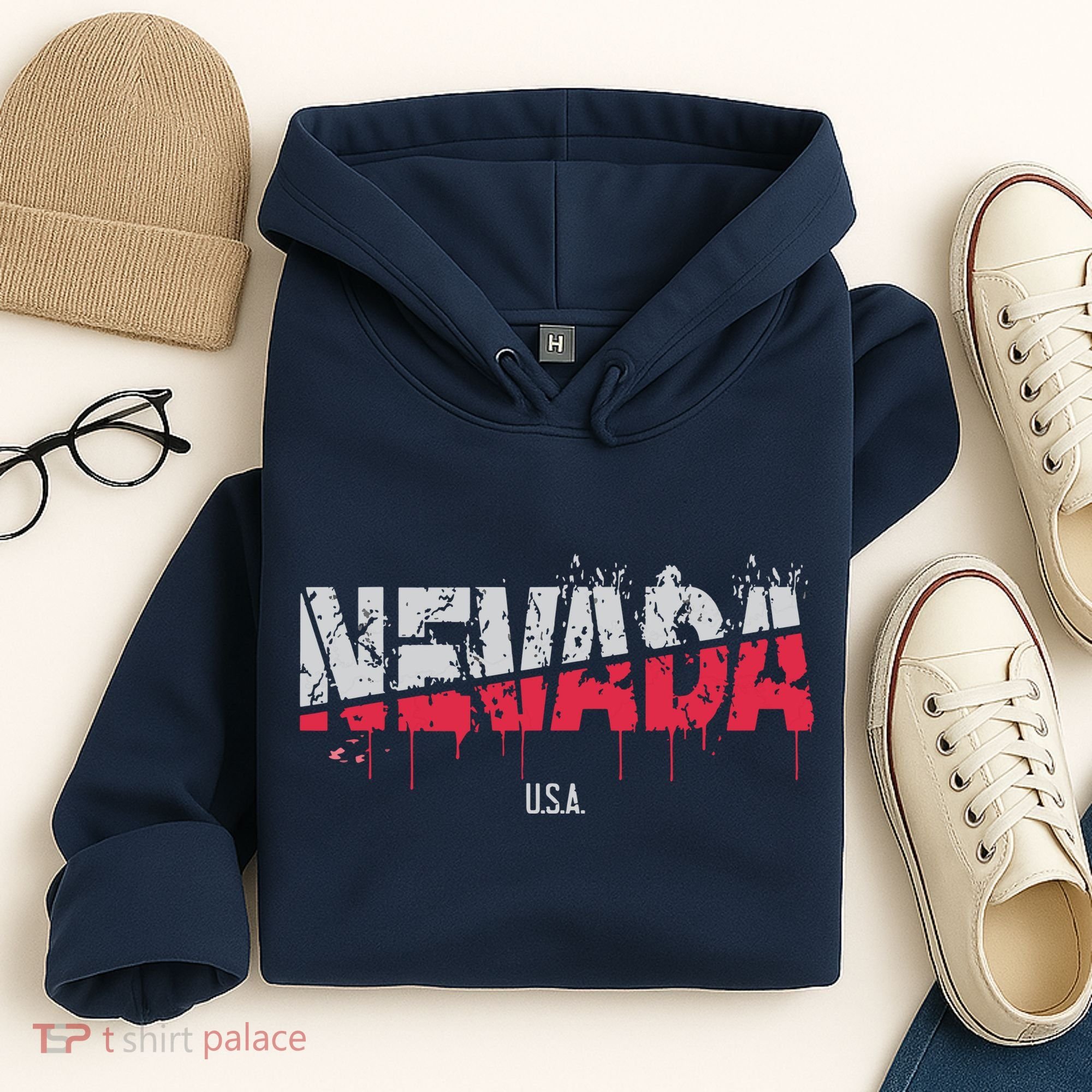 Distressed Nevada Usa Hoodie