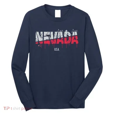 Distressed Nevada Usa Long Sleeve Shirt