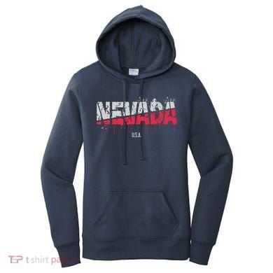 Distressed Nevada Usa Women's Hoodie