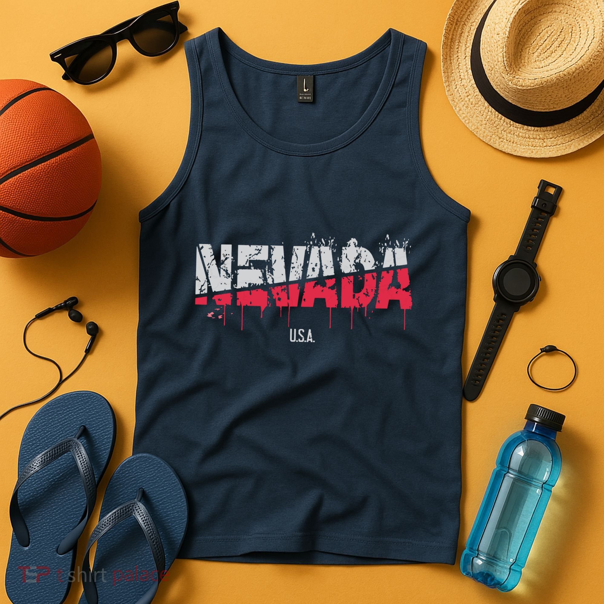 Distressed Nevada Usa Tank Top