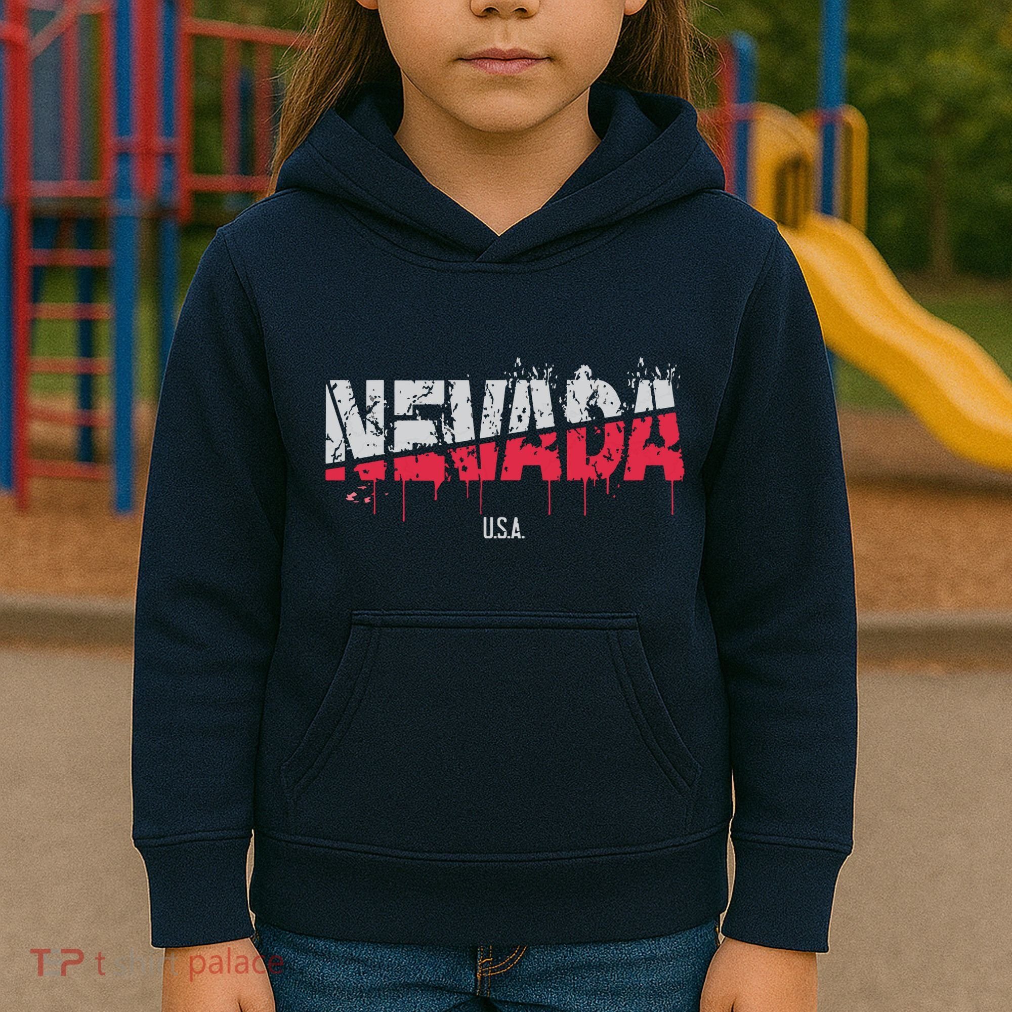 Distressed Nevada Usa Kids Hoodie
