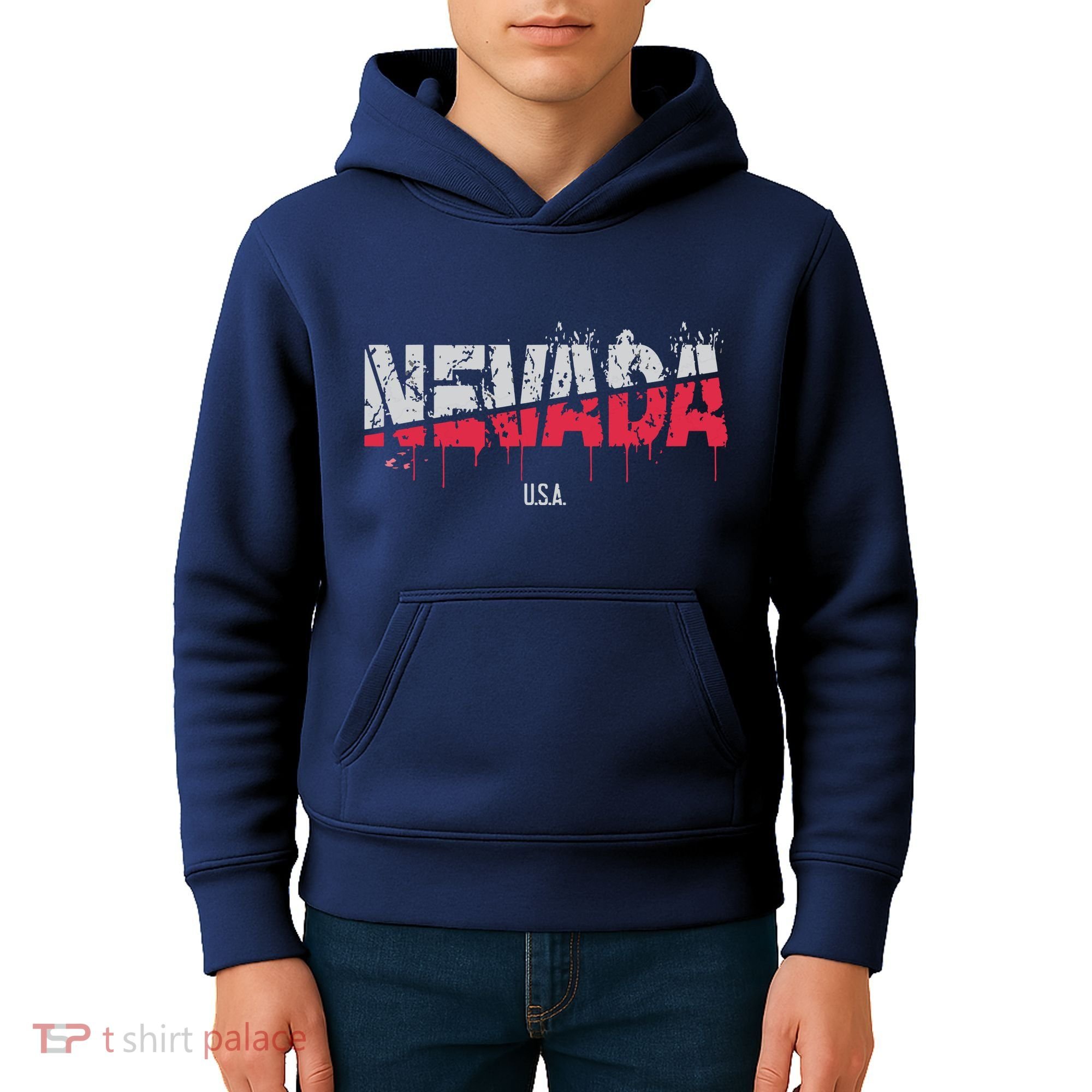 Distressed Nevada Usa Kids Hoodie