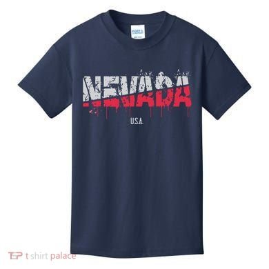 Distressed Nevada Usa Kids T-Shirt