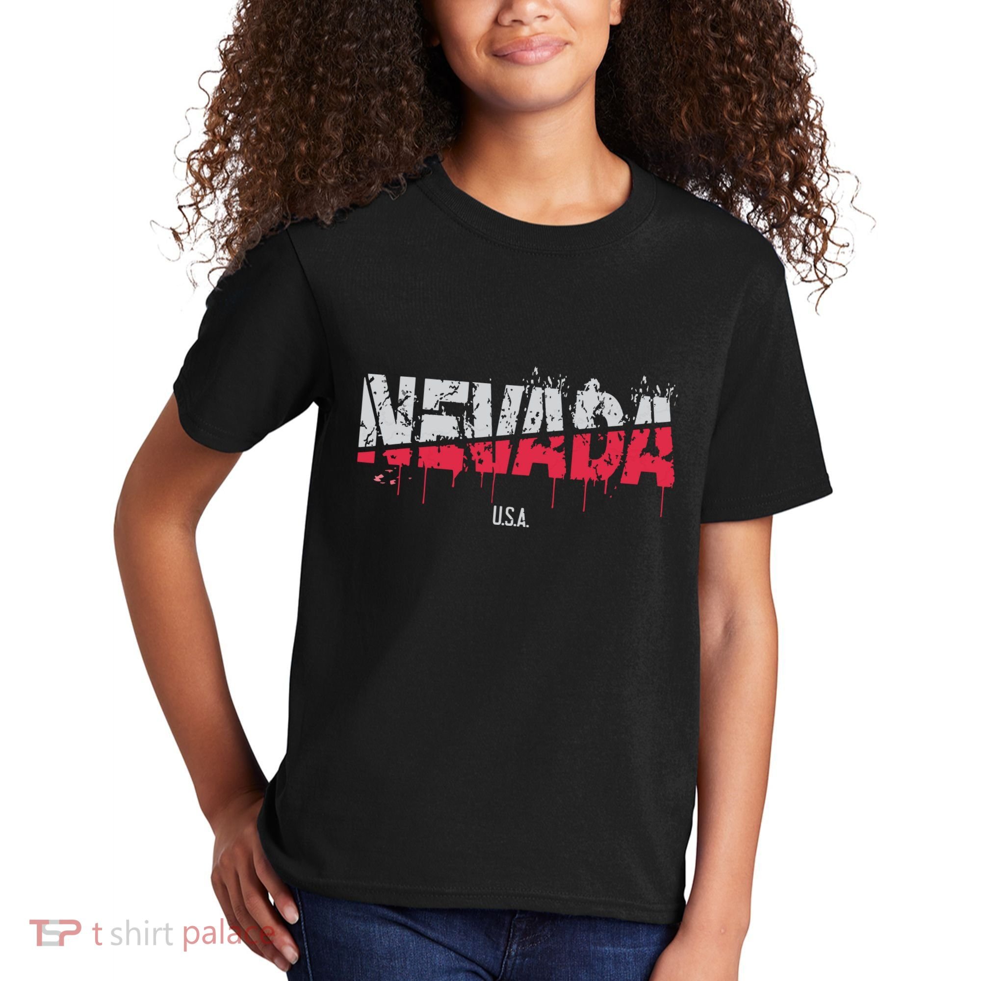 Distressed Nevada Usa Kids T-Shirt