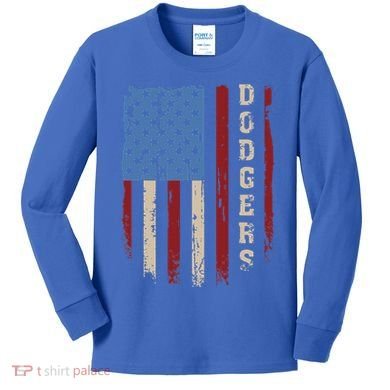 Dodgers Name Vintage First Name Kids Long Sleeve Shirt