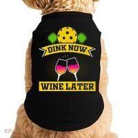 Dink Now Wine Later Pickleball Funny Gift For Pickleball Fan Doggie Tank thumb 0
