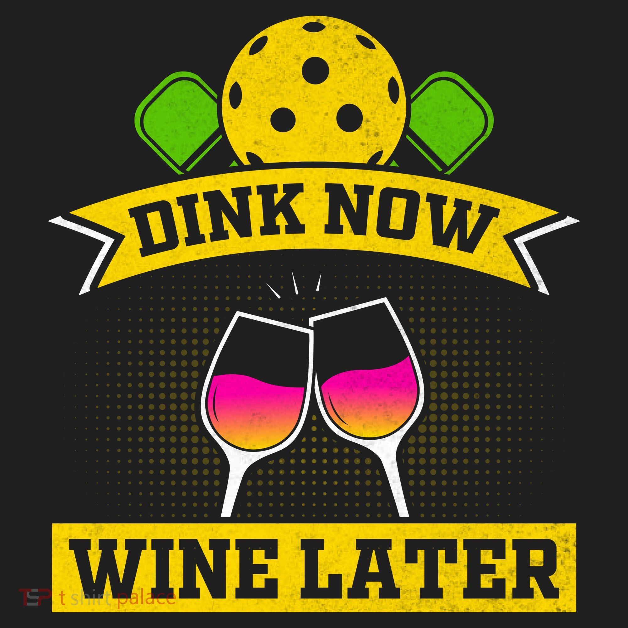 Dink Now Wine Later Pickleball Funny Gift For Pickleball Fan Golf Towel
