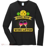 Dink Now Wine Later Pickleball Funny Gift For Pickleball Fan Women's Long Sleeve Shirt thumb 0