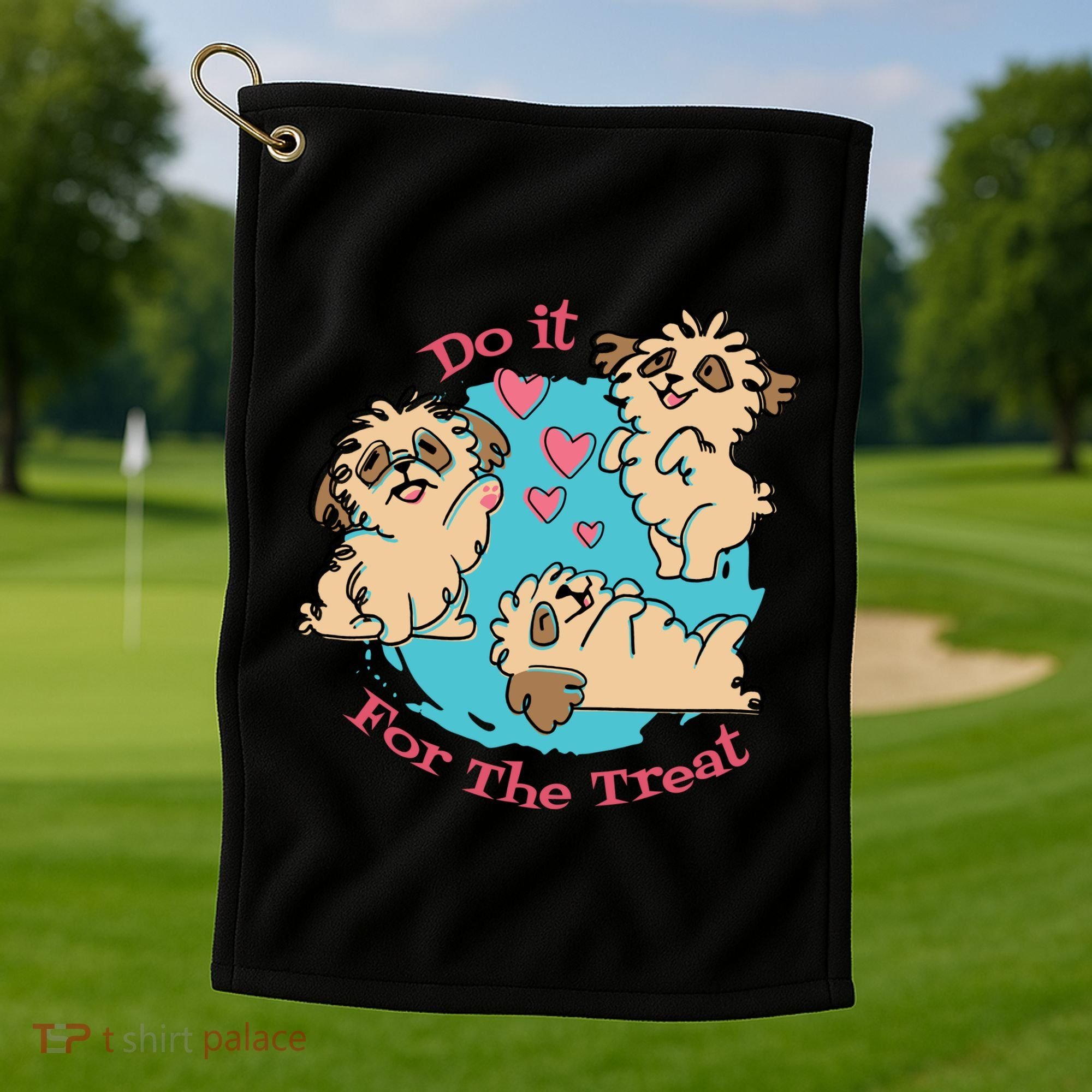 Do It For The Treat Cute Dogs Golf Towel