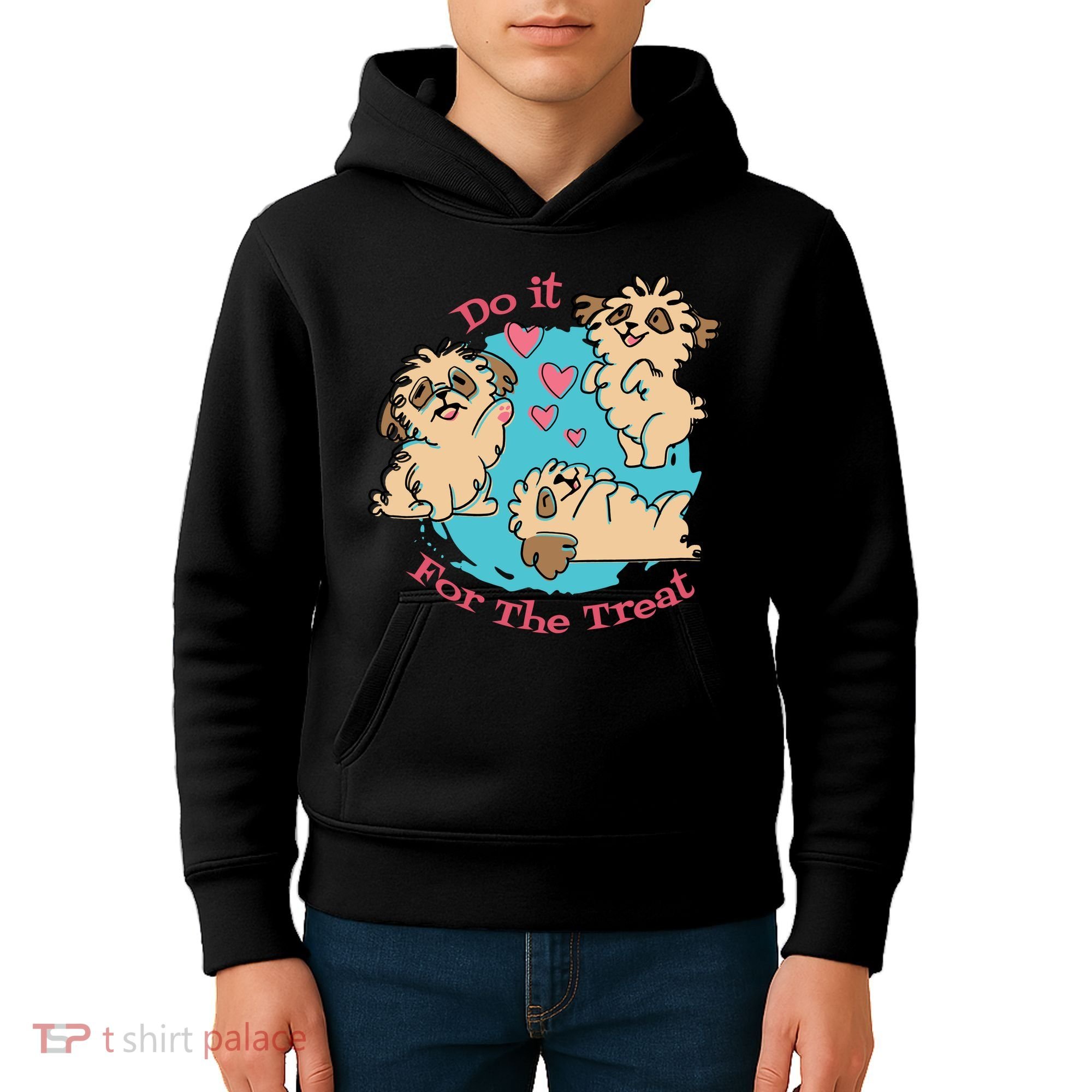 Do It For The Treat Cute Dogs Kids Hoodie