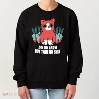 Do Know Harm Take No Sh*t Funny Cat Knifes Women's Sweatshirt thumb 0
