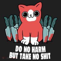 Do Know Harm Take No Sh*t Funny Cat Knifes Women's Sweatshirt thumb 2