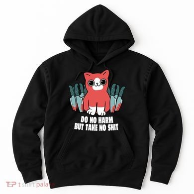 Do Know Harm Take No Sh*t Funny Cat Knifes Hoodie