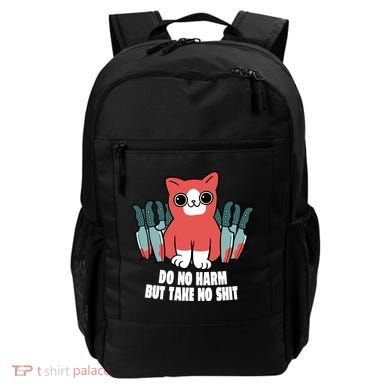 Do Know Harm Take No Sh*t Funny Cat Knifes Backpack