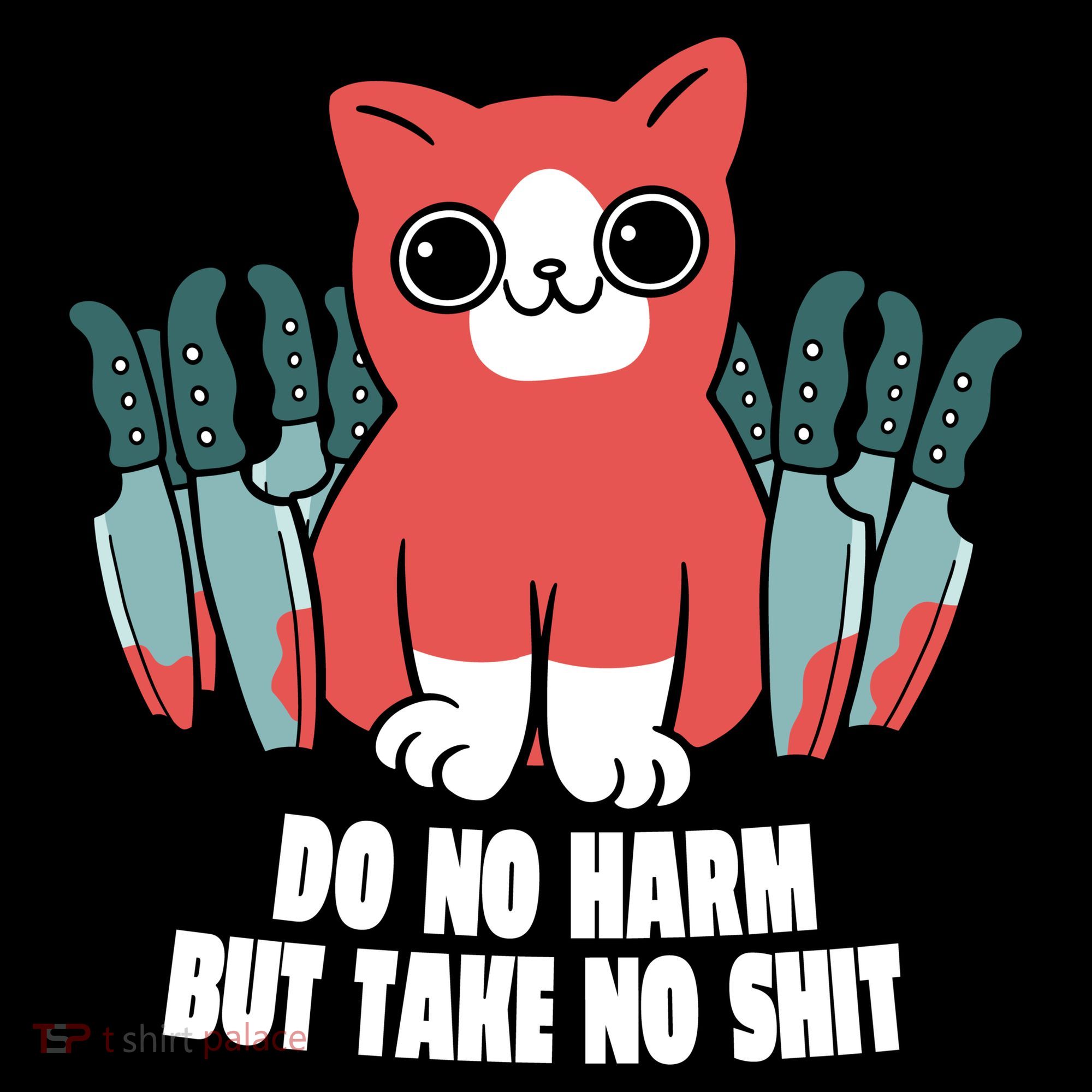 Do Know Harm Take No Sh*t Funny Cat Knifes Toddler Hoodie