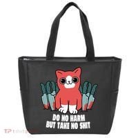 Do Know Harm Take No Sh*t Funny Cat Knifes Tote Bag thumb 0