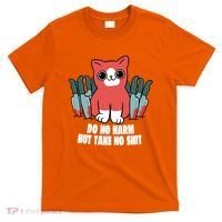 Do Know Harm Take No Sh*t Funny Cat Knifes T-Shirt thumb 0
