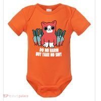 Do Know Harm Take No Sh*t Funny Cat Knifes Baby Bodysuit thumb 0