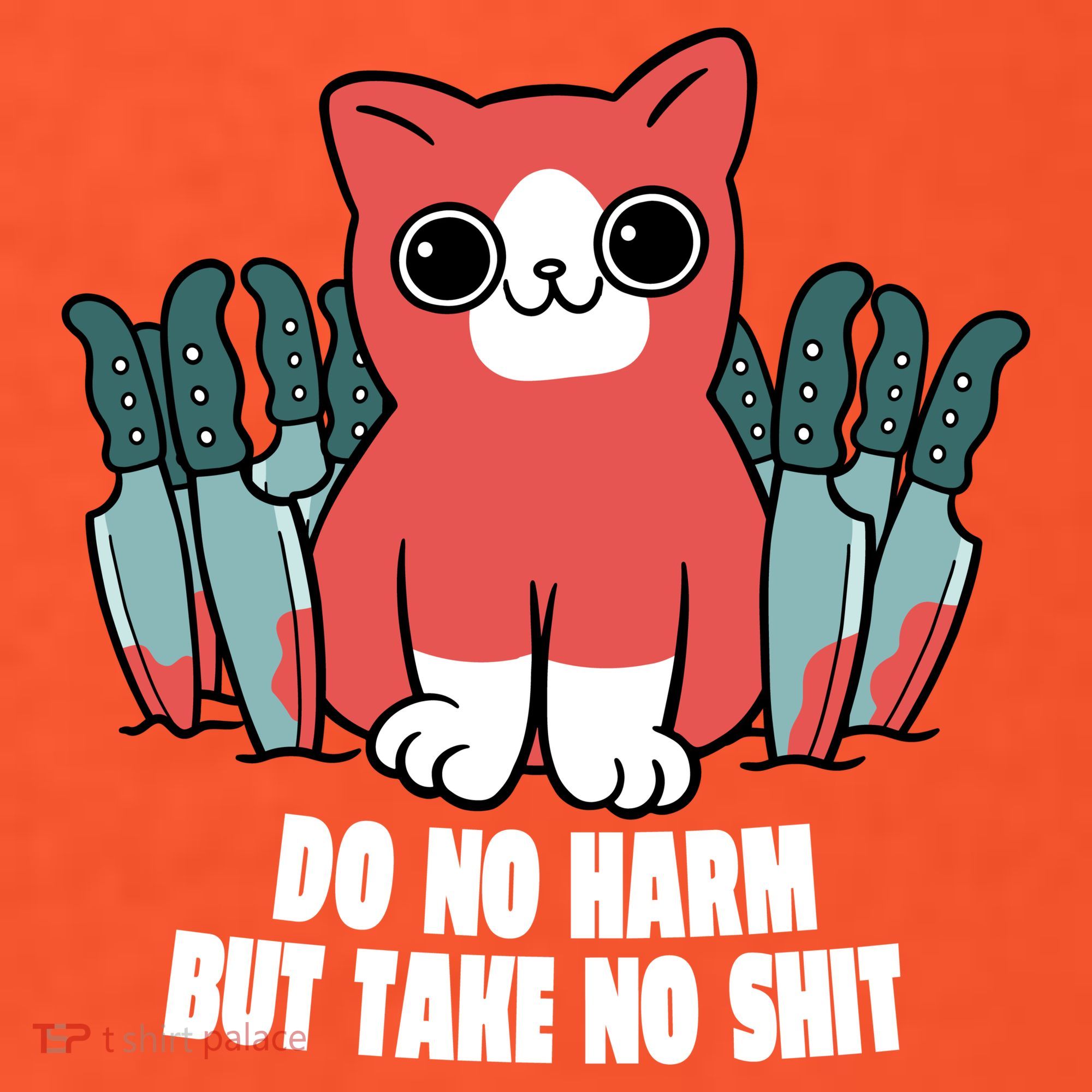 Do Know Harm Take No Sh*t Funny Cat Knifes Hat