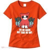 Do Know Harm Take No Sh*t Funny Cat Knifes Women's T-Shirt thumb 0