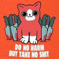 Do Know Harm Take No Sh*t Funny Cat Knifes Women's T-Shirt thumb 6