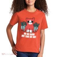 Do Know Harm Take No Sh*t Funny Cat Knifes Kids T-Shirt thumb 2