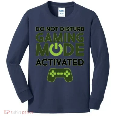 Do Not Disturb Gaming Mode Activated Kids Long Sleeve Shirt