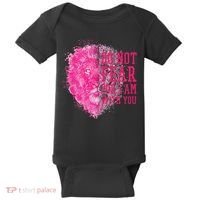 Do Not Fear For I Am With You Pink Lion Baby Bodysuit thumb 0