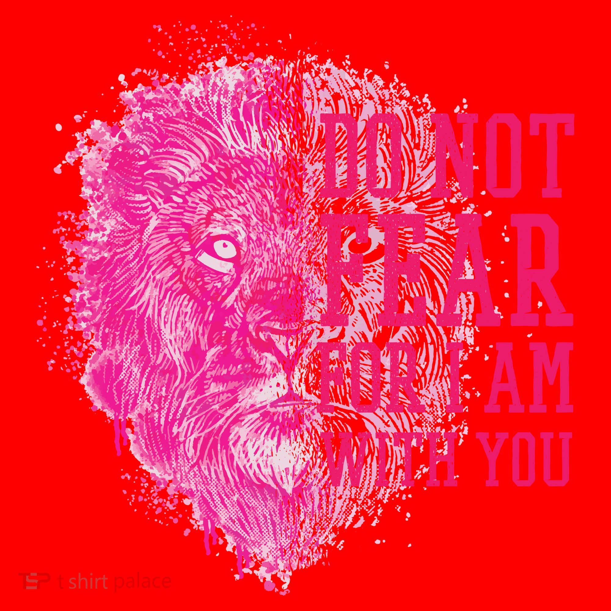 Do Not Fear For I Am With You Pink Lion Santa Hat