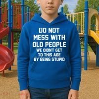 Do Not Mess With Old People Funny Kids Hoodie thumb 2