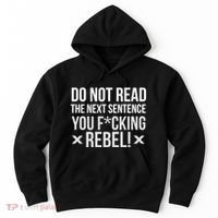 Do Not Read Funny Rebel Hoodie thumb 0