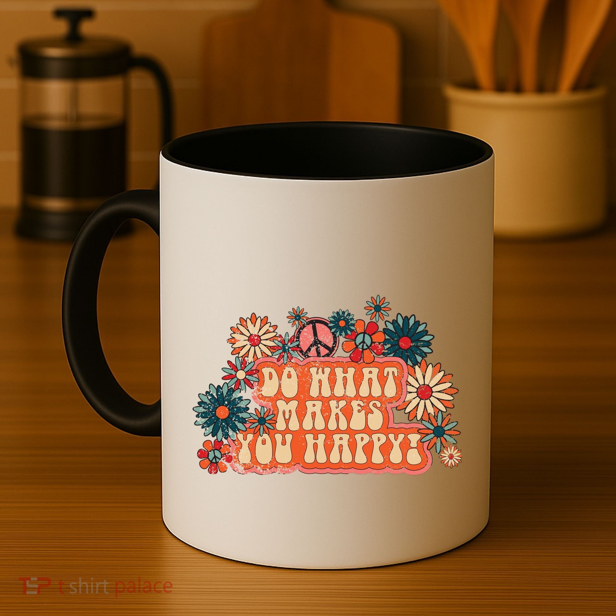 Do What Makes You Happy Retro Coffee Mug