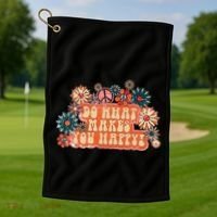 Do What Makes You Happy Retro Golf Towel thumb 1