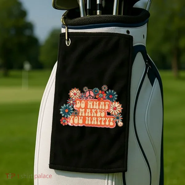 Do What Makes You Happy Retro Golf Towel
