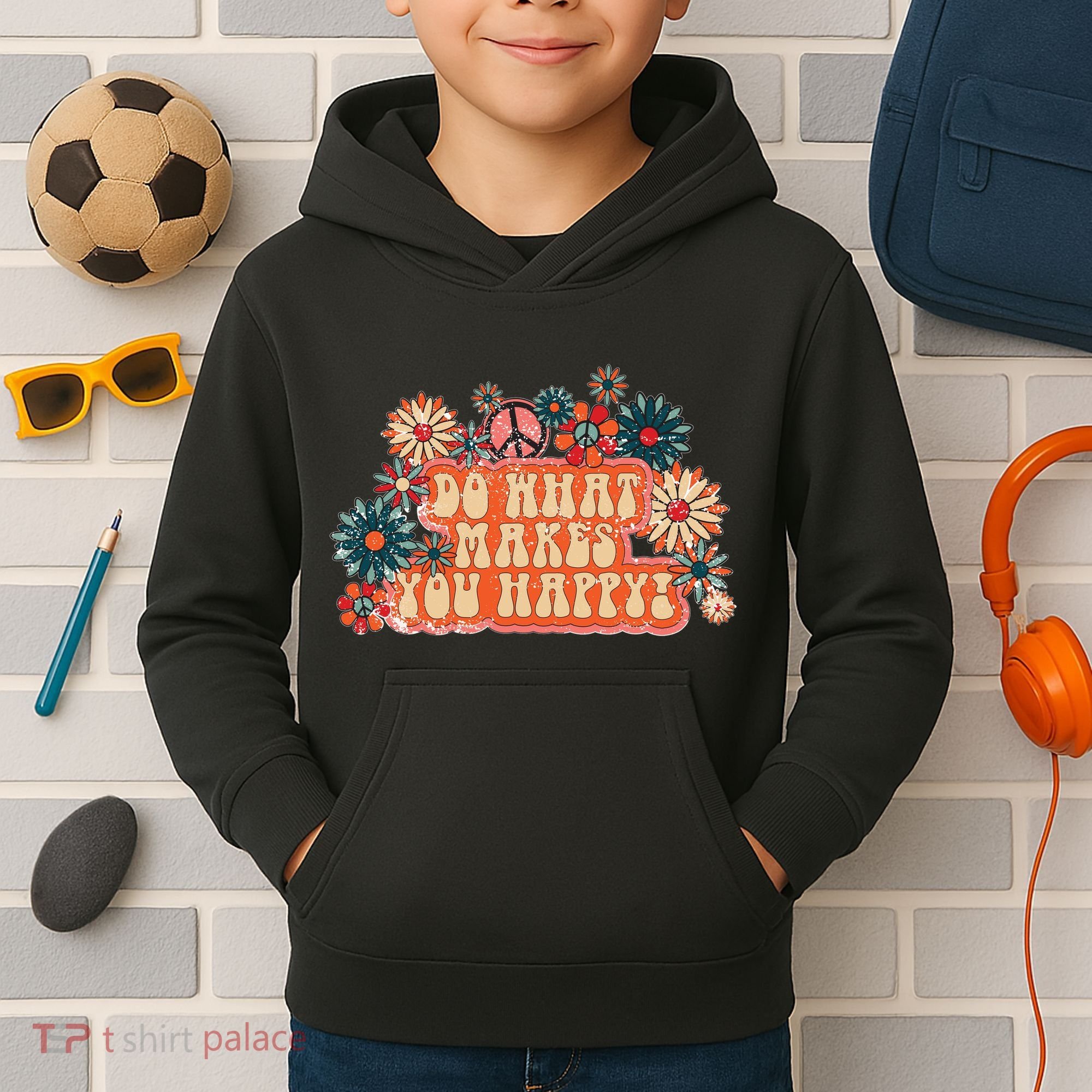 Do What Makes You Happy Retro Kids Hoodie