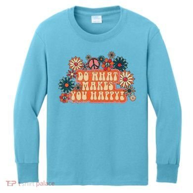 Do What Makes You Happy Retro Kids Long Sleeve Shirt