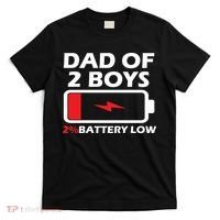 Dad Of 2 Boys Funny Fathers Day Birthday Dady Gift Funny Fathers Day T-Shirt thumb 0