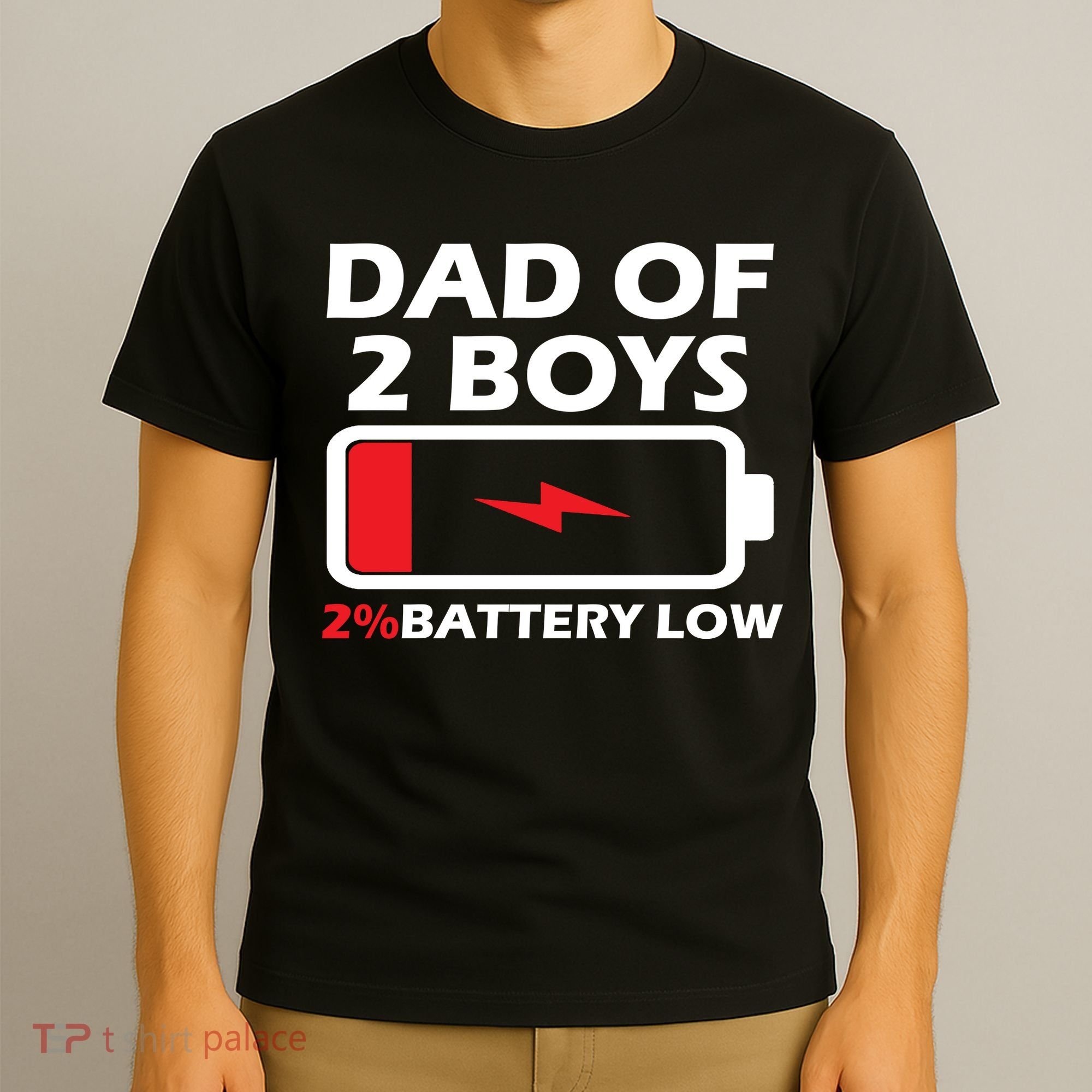 Dad Of 2 Boys Funny Fathers Day Birthday Dady Gift Funny Fathers Day T-Shirt
