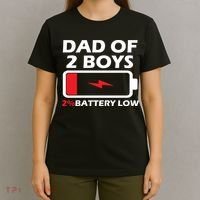 Dad Of 2 Boys Funny Fathers Day Birthday Dady Gift Funny Fathers Day T-Shirt thumb 4