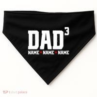 Dad Of 3 Fathers Day Gift Daughter Son Kids Names Personalized USA-Made Doggie Bandana thumb 0